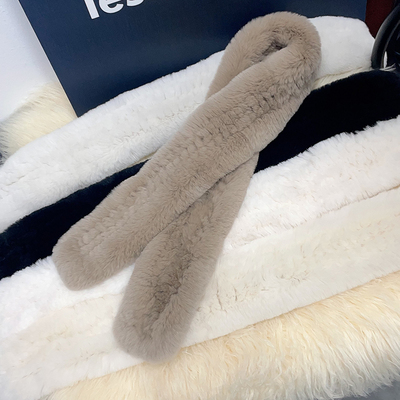 獭兔毛编织围巾双面真毛