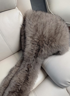 狐狸毛加厚编织风雪帽女围巾帽子一体冬季保暖皮草毛毛全包护耳帽