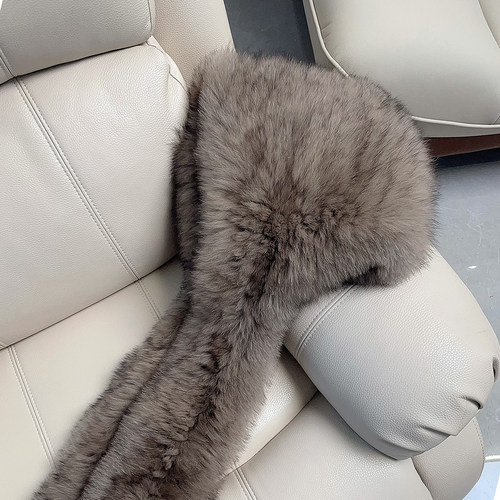 狐狸毛帽子围巾一体风雪帽女