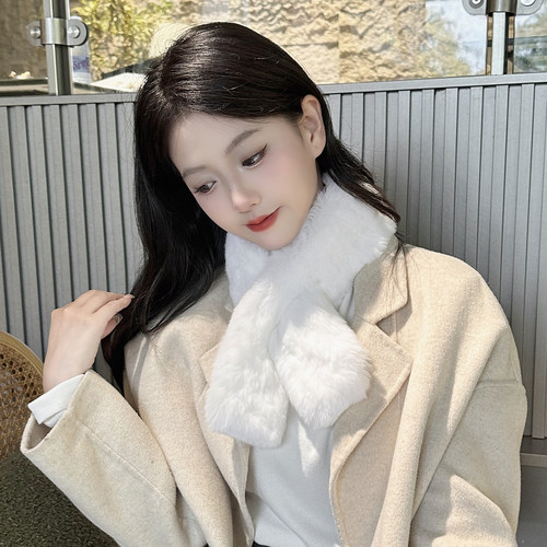 双面整皮獭兔毛围脖女冬保暖真毛