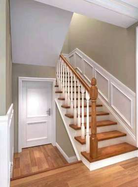 成都实木楼梯厂定制飘窗阳台护栏别墅跃层阁楼扶手栏杆踏步板直销