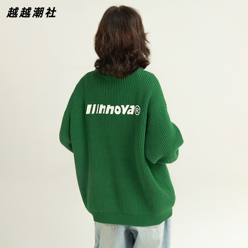 NNOVA半高领毛衣开衫针织外套女