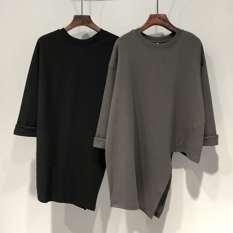 下摆弧形运动上衣女宽松速干t恤大码健身服罩衫春秋款长袖瑜伽服