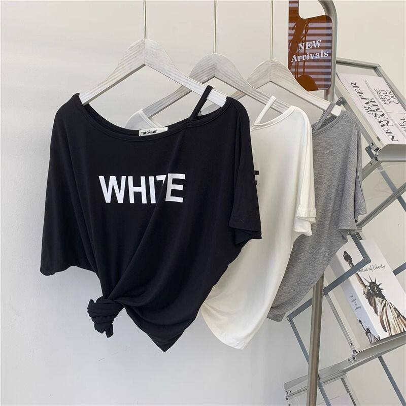 莫代尔快干健身短袖女夏季宽松不规则弹力舞蹈服运动瑜伽短款上衣