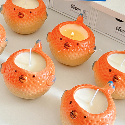 STILL【爱生气的小河豚】创意卧室香薰蜡烛礼盒送闺蜜生日礼物