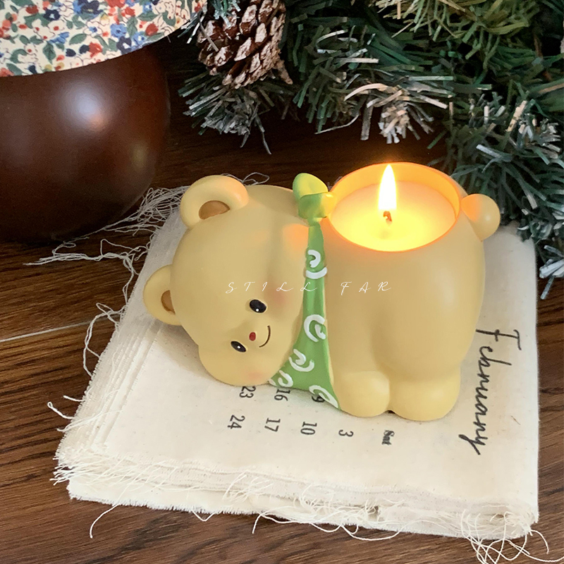 STILL可爱黄油小熊笔筒香薰蜡烛