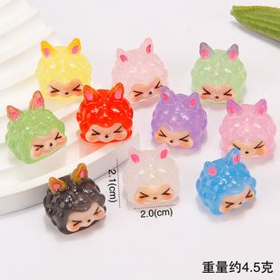 小号+高透+夜光电镀Kiki塔塔羊仔摆件diy饰品钥匙扣挂件盲袋