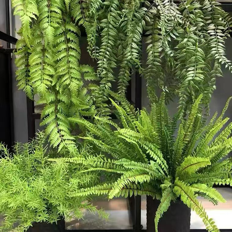 仿真波斯厥叶蕨类植物假花草绿色叶子婚庆软装插花配材背景墙装饰
