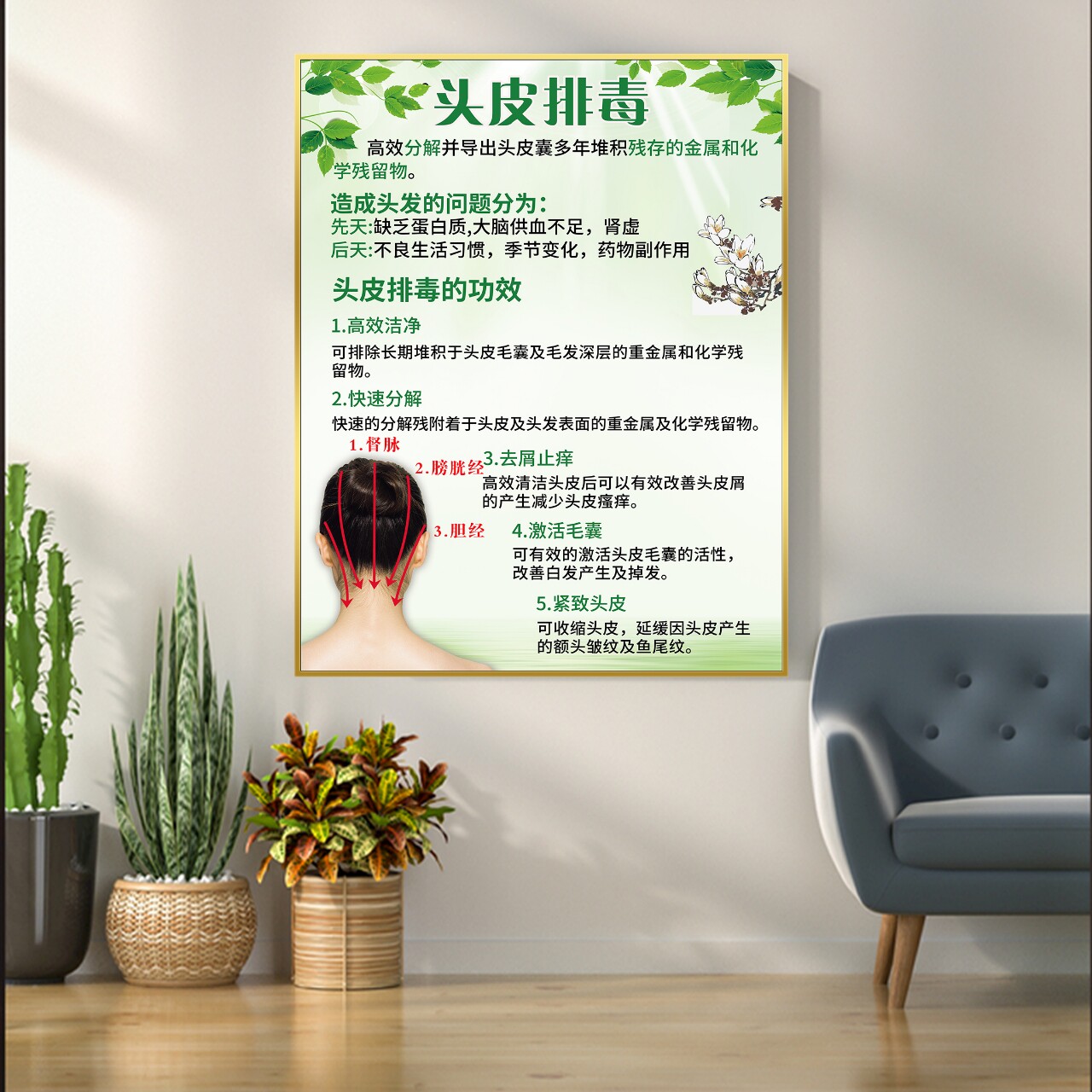 头皮排毒海报头皮护理头疗广告宣写真/海报印制