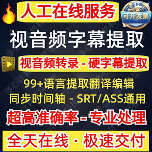 音视频硬字幕提取翻译电影视剧台词转录识别文生成SRT精准ASS文件