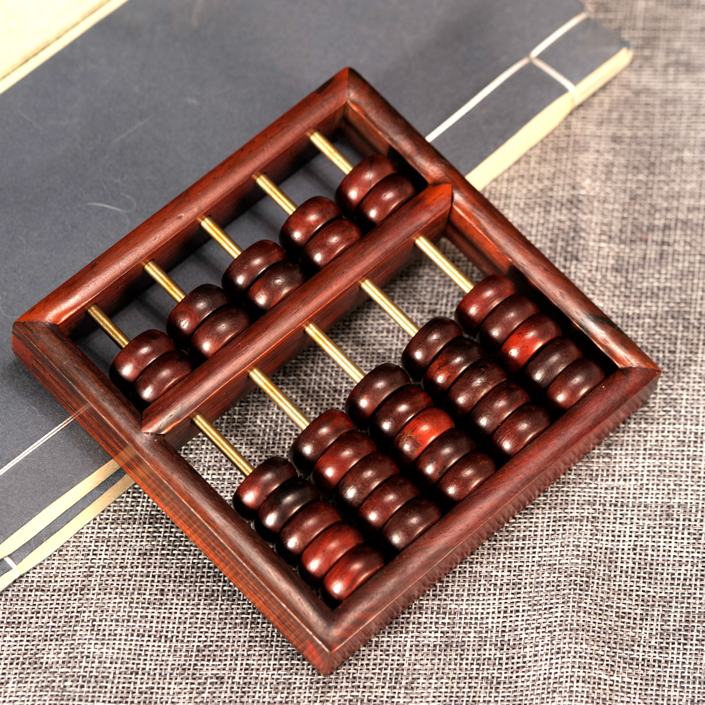 红木实木算盘中式木雕摆件
