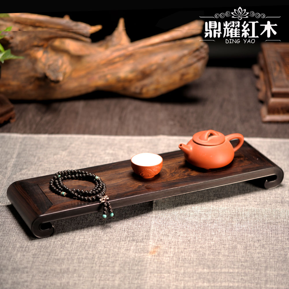 紫光檀独木整料书卷几盆景