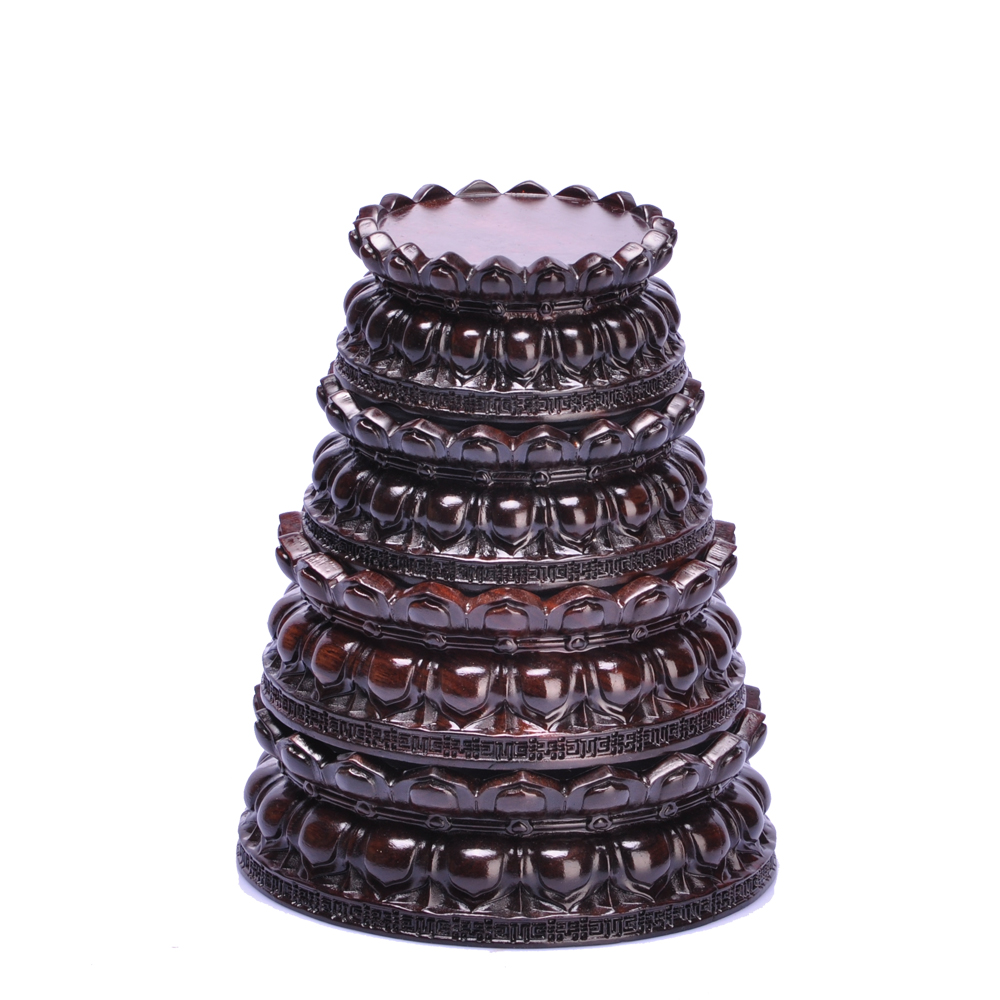 实木质观音大口径奇玉石莲花底座