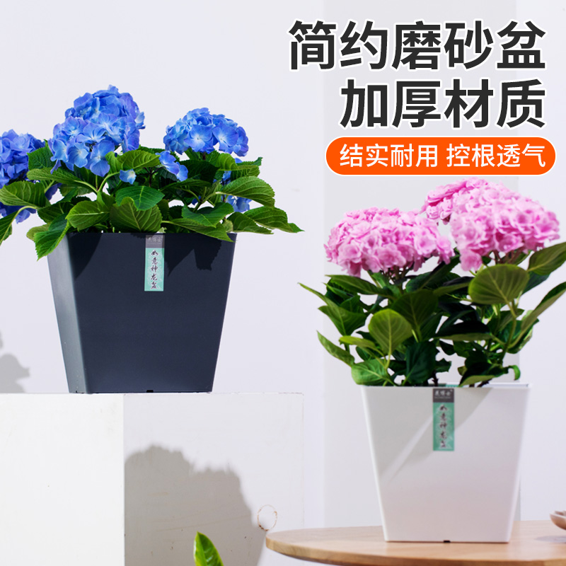 正方形仿水泥树脂花盆欧式环保塑料轮托花盆客厅阳台户外加厚花槽