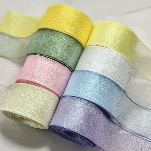 新款4cmDIY纱丝带透明飘带 伴手礼品礼盒包装蝴蝶结diy材料