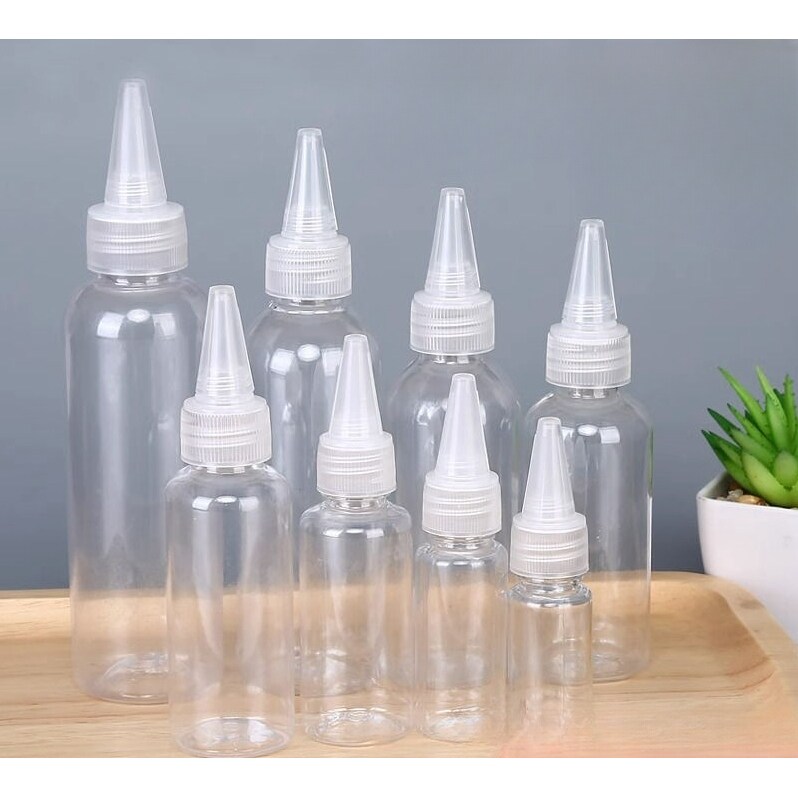 透明塑料尖嘴瓶水乳液分装瓶化妆水分装滴瓶颜料瓶药水挤压空瓶子