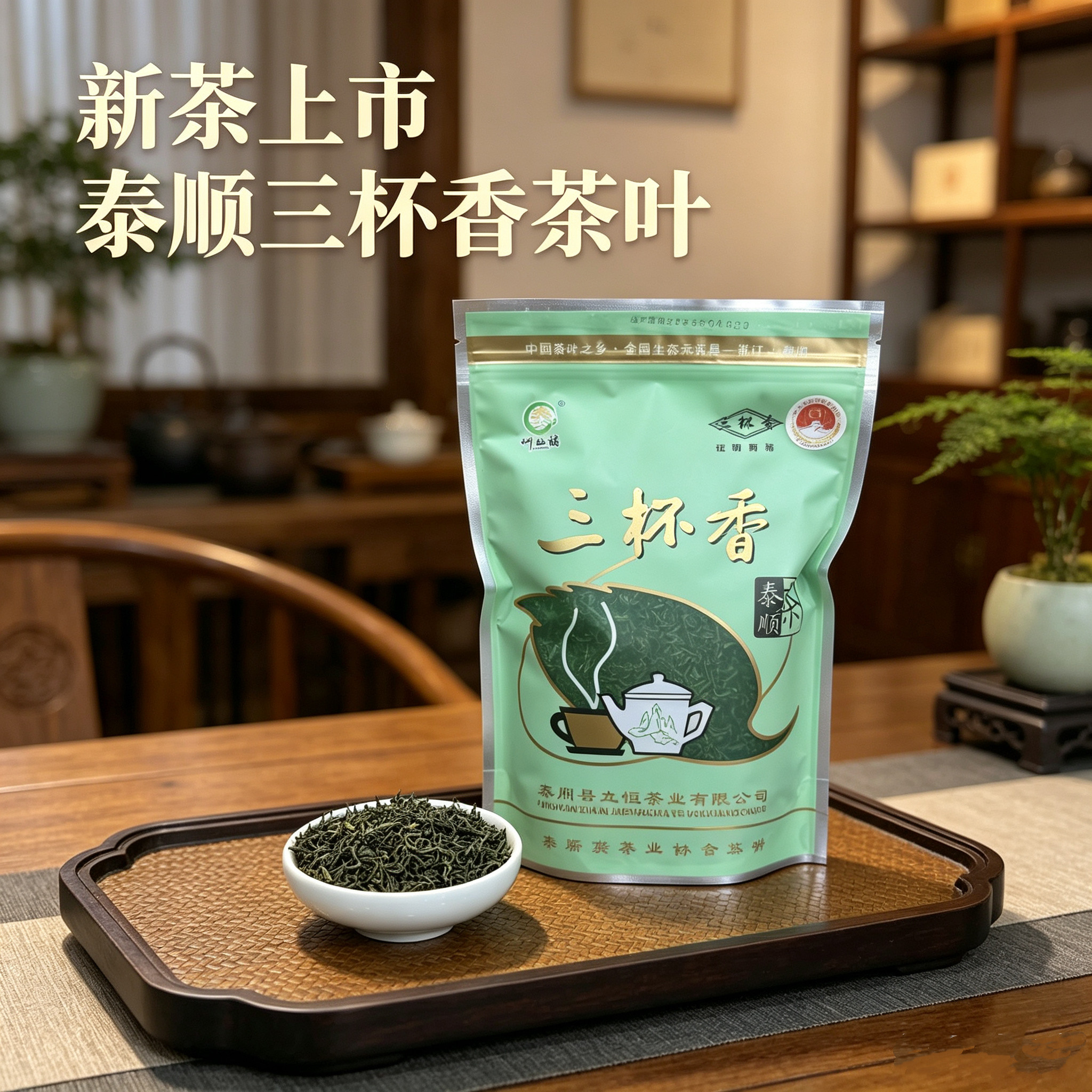 2026三杯香茶叶高山云雾茶绿茶图片