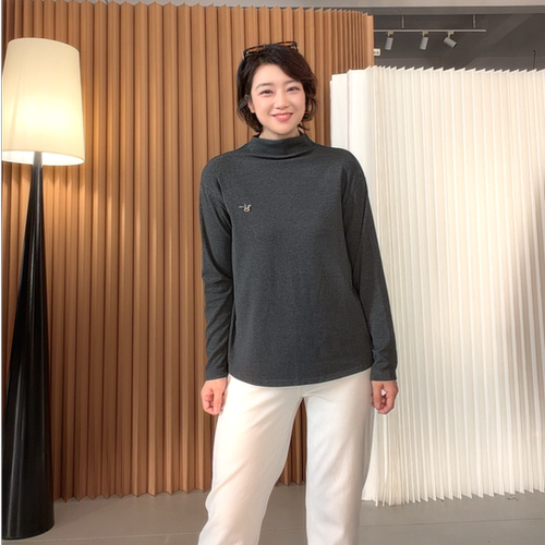 【U.M】简约自由领棉质亲肤植绒打底衫 宽松百搭显瘦保暖长袖T恤