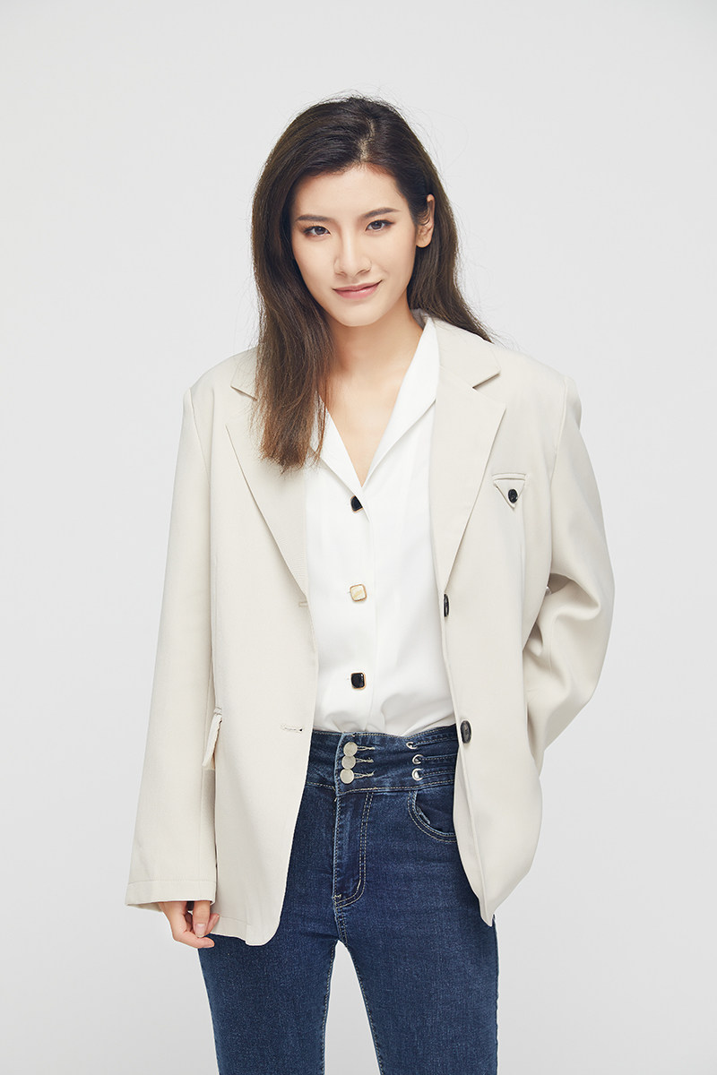 设计感复古韩版宽松风休闲西服