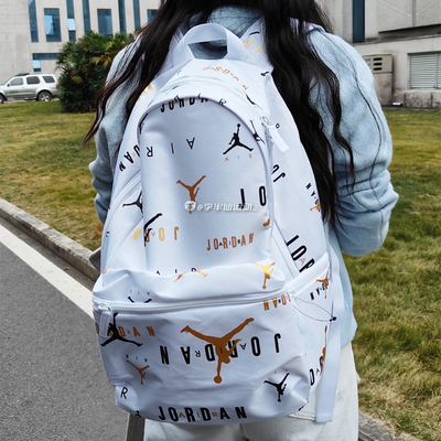 Jordan男女白金印花双肩包