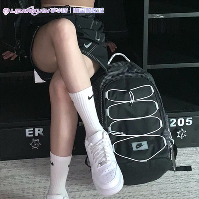 防水网格大容量双肩书包电脑包
