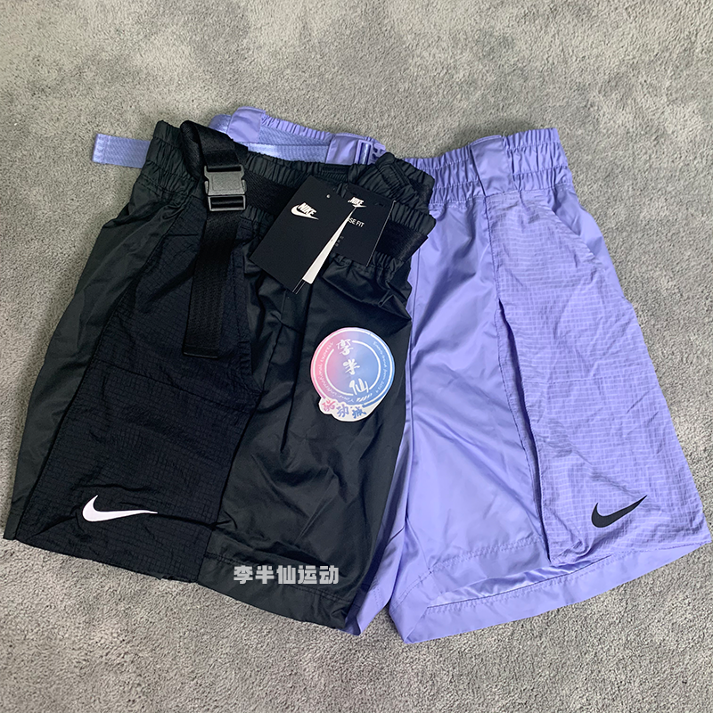 NIKE耐克 女子腰带速干透气运动五分短裤热裤 CJ3808-010-100-569