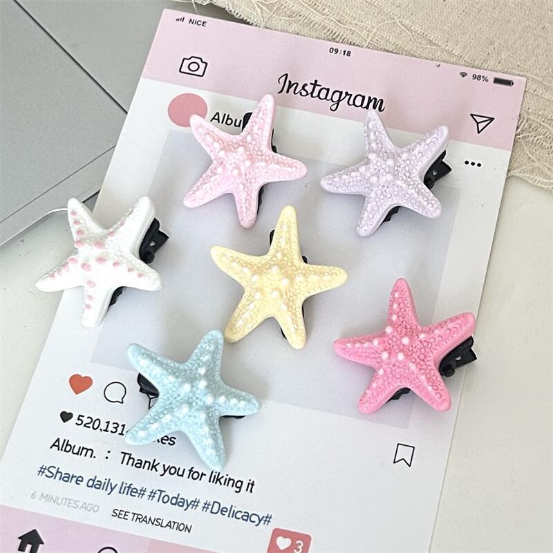 海星仿真少女发夹侧边可爱发卡海边鸭嘴辣妹刘海头饰度假盘发发饰