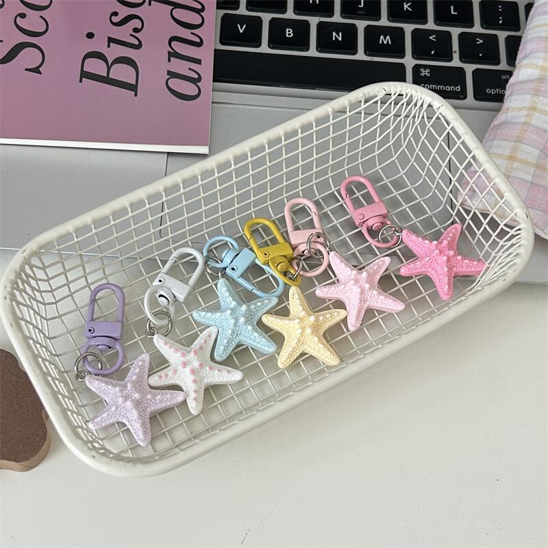 新款可爱立体海星钥匙扣卡通少女心百搭包包挂件配饰闺蜜情侣礼物