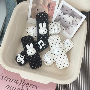 创可贴米菲兔发夹可爱音乐小兔鸭嘴夹宅萌少女心学生个性发饰发卡