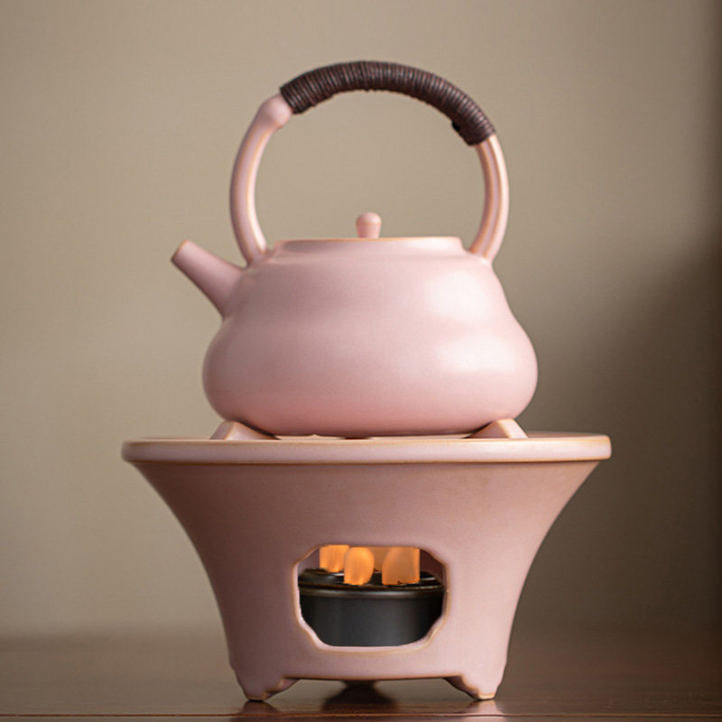 陶瓷围炉煮茶壶便携温茶器户外酒精炉烧水壶环保油燃料煮茶炉套件