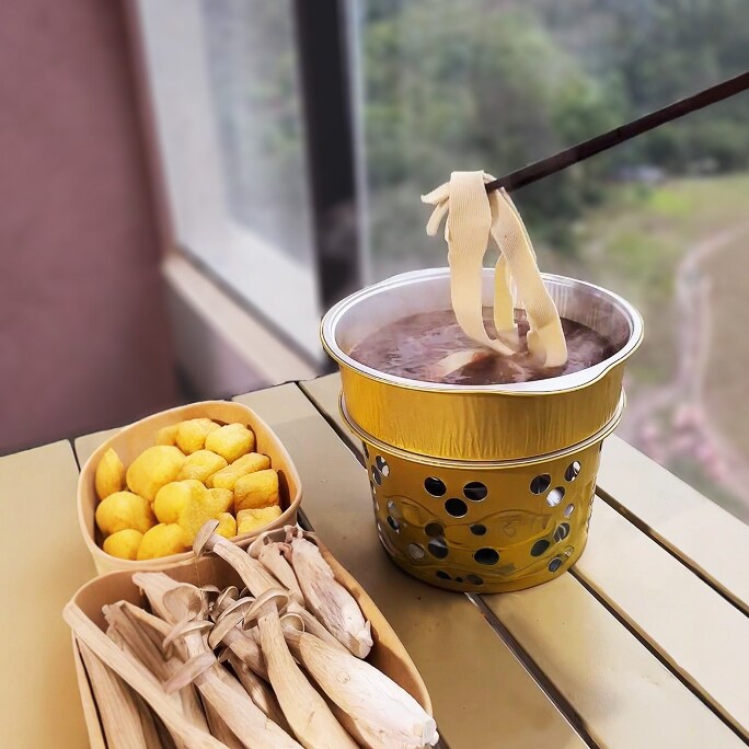 一次性火锅酒精炉免洗户外锡纸锅卡式炉露营锅具套装加厚小锅野营