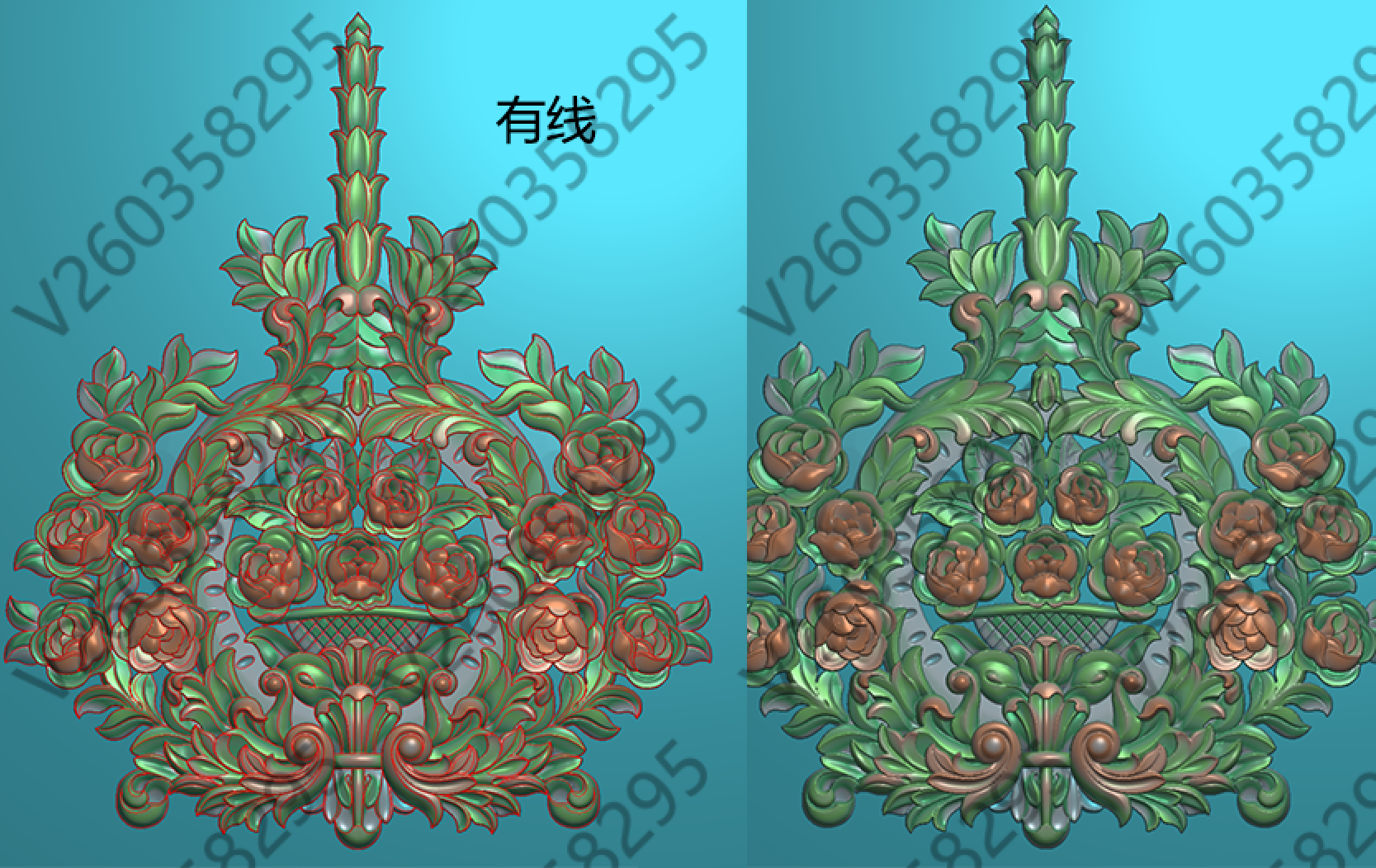 玫瑰 洋花 护墙板精雕图 灰度图 木饰面 木门 雕刻图 jdp