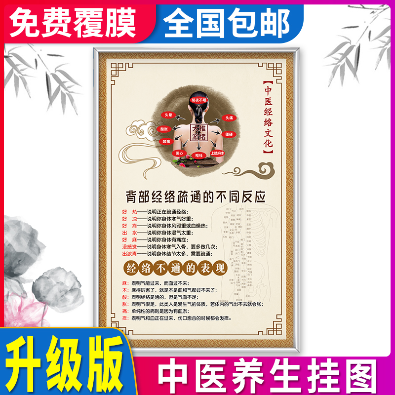 背部经络疏通艾灸养生挂图中医理疗海报广告宣传画美容院经络海报 Изображение 1 背部经络疏通艾灸养生挂图中医理疗海报广告宣传画美容院经络海报 Изображение 1