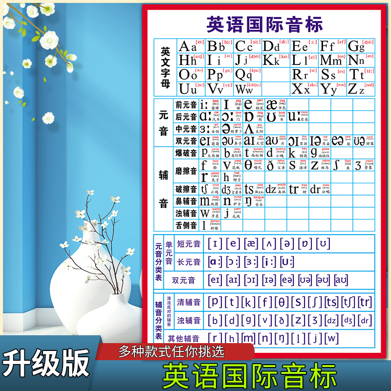 英语音标分类表宣传海报挂画贴