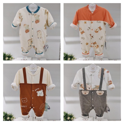 薄棉连体衣智能调温加棉纯棉爬服