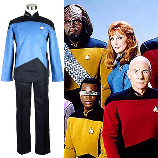 星际迷航:下一代cos服TNG主角红黄蓝色制服全套cosplay服装男影视