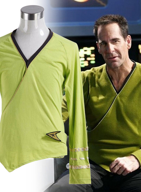 星际迷航StarTrek 柯克船长翠绿色T恤cos服男上衣cosplay服装表演