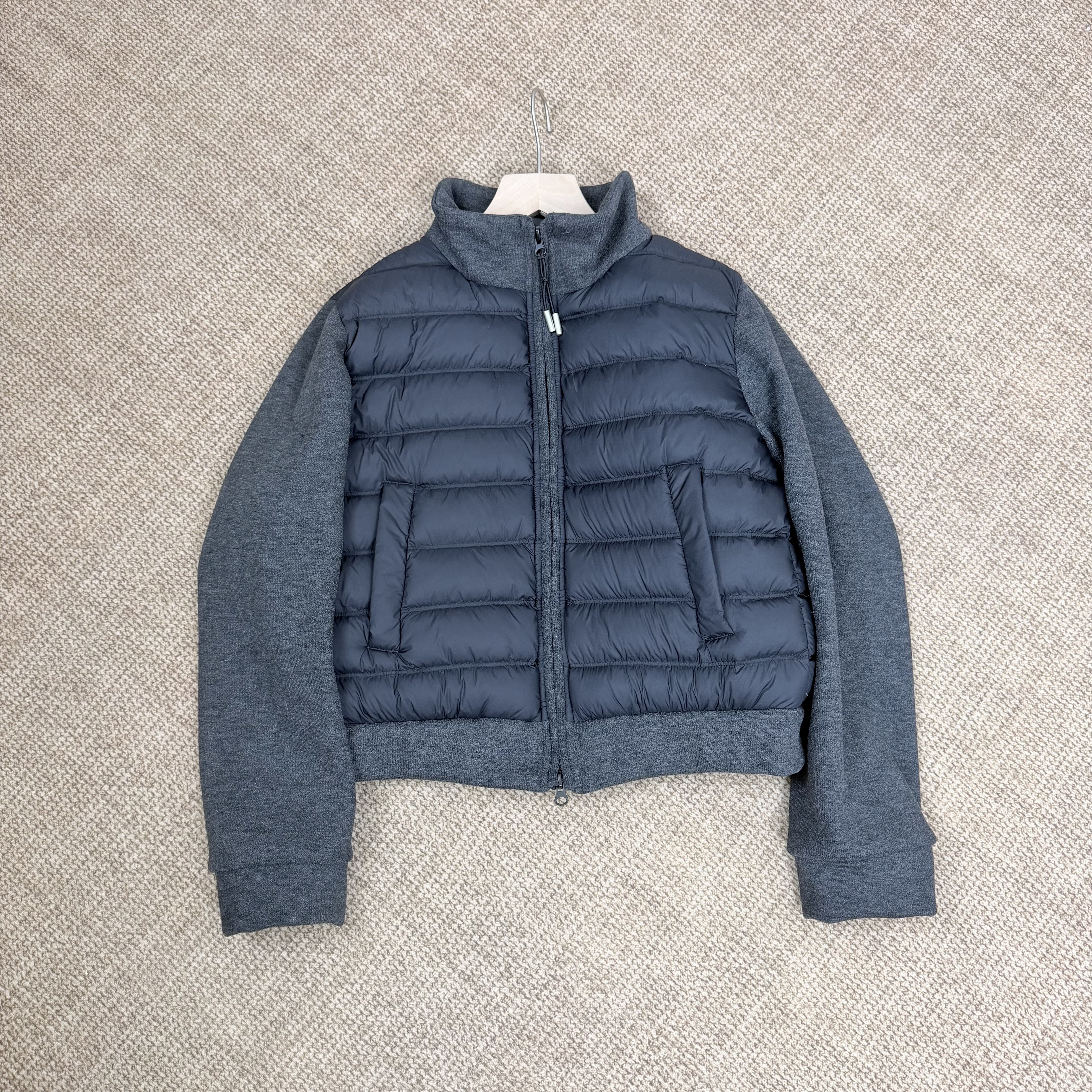 韩系立领拼接排骨羽绒服女
