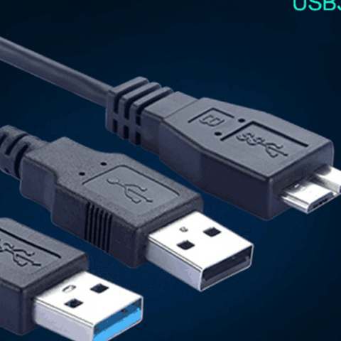 usb3.0-B移动硬盘线双头供电数据线双U头1M带辅助供电口
