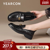 英伦风通勤商务软底百搭小皮鞋 意尔康真皮乐福鞋 女2026春秋款 女