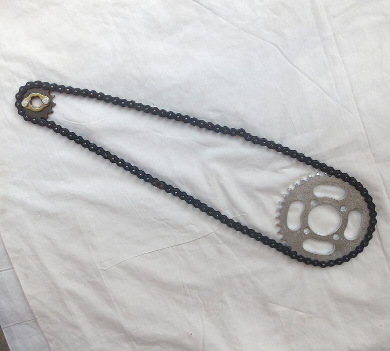 越野车摩托车配件 阿波罗链条+链盘+前链轮小飞420 428型号一套