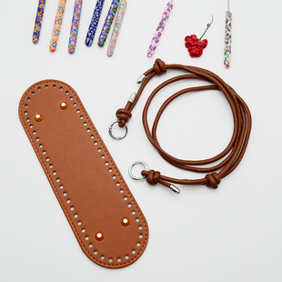 可调节肩带底片手工编织菜篮子材料包钩织教程手提包斜挎包DIY