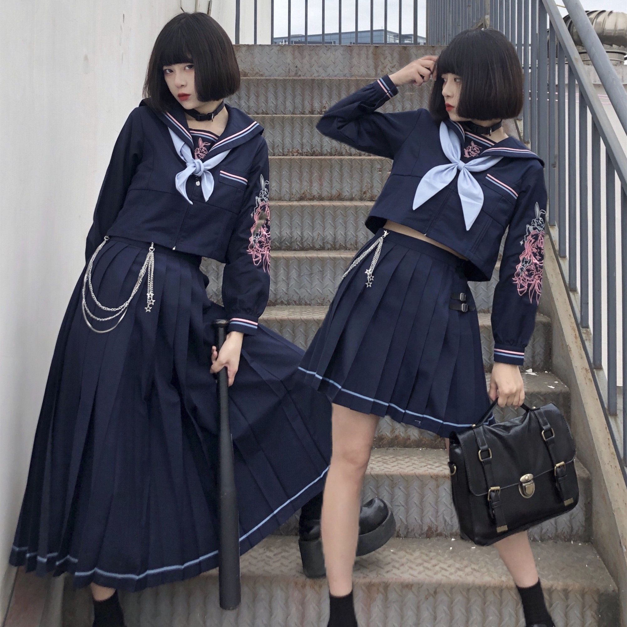 【木子酱JK】原创甜桃兔丝姬JK制服不良长裙套装秋冬新款大刺绣,女装/女士精品,学生校服,淘宝优惠券,粉丝福利购,淘宝优惠卷