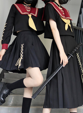 【木子酱JK】原创少女大人不良JK制服套装学生长袖长裙春秋新款大