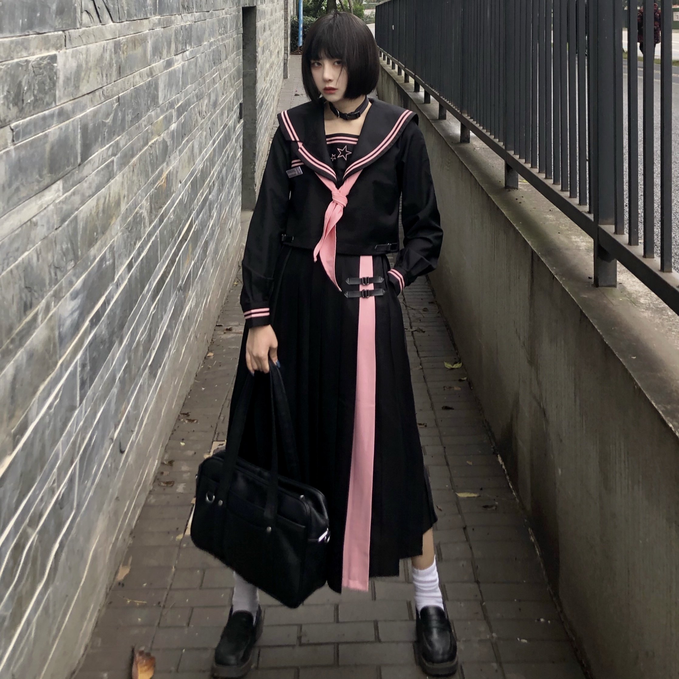 【木子酱JK】原创兔熊JK制服日系水手服长袖暗黑不良长裙春秋新款