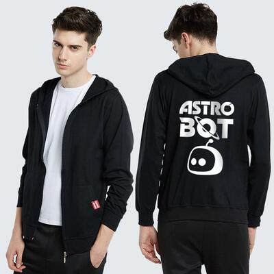 宇宙机器人男女拉链卫衣服纯棉