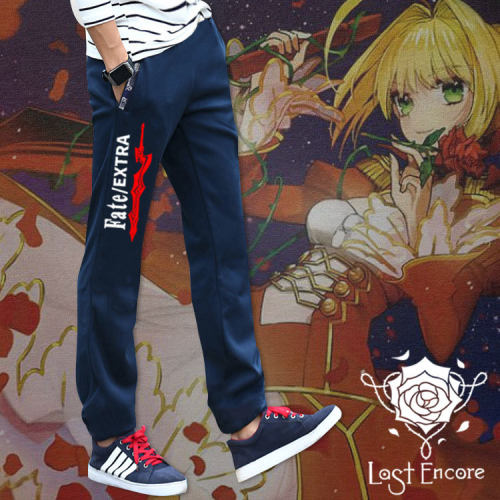 Fate EXTRA动漫周边秋冬季宽松卫裤加绒加厚长裤男潮休闲运动裤子
