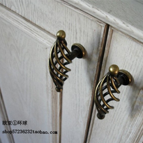 黑色/KA02-H 美式家具橱柜门把手 田园衣柜抽屉五金拉手 单孔