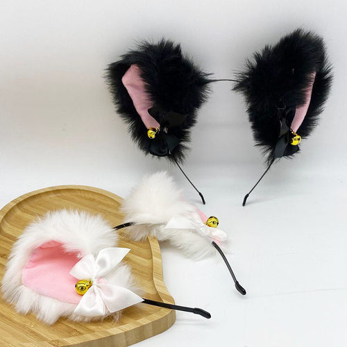 毛绒可爱猫咪猫耳朵发箍狐狸头箍头饰女兽耳发夹猫咪发卡发饰品潮