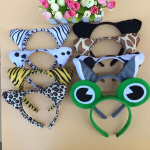 宸涛 表演道具立体Cosplay动物头饰 猪狗兔猫头箍动物三件套装扮